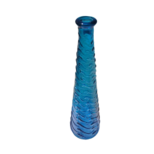 Empoli Italian Vintage Blue Swirl Glass Decanter Genie Bottle
