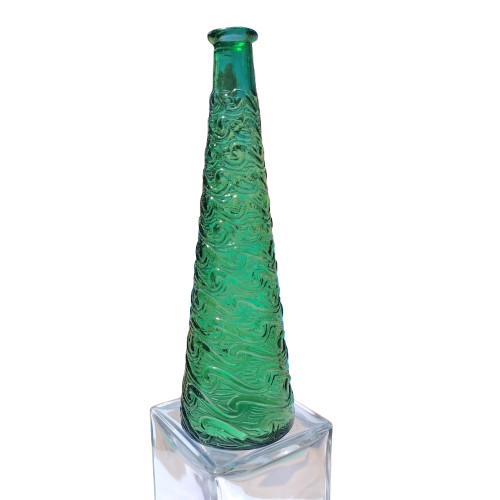 Empoli Italian Vintage Green Swirl Glass Decanter Genie Bottle