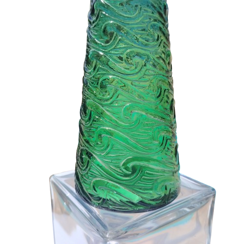 Empoli Italian Vintage Green Swirl Glass Decanter Genie Bottle