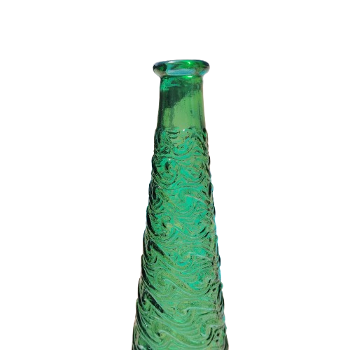 Empoli Italian Vintage Green Swirl Glass Decanter Genie Bottle