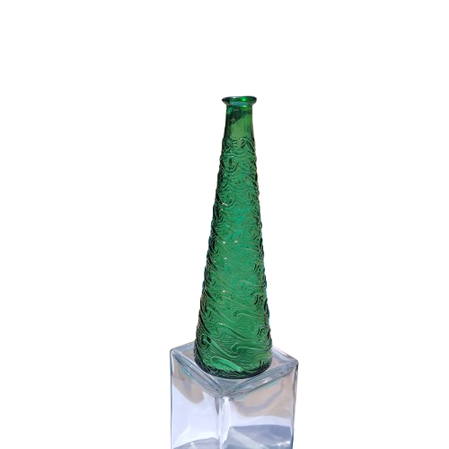 Empoli Italian Vintage Green Swirl Glass Decanter Genie Bottle