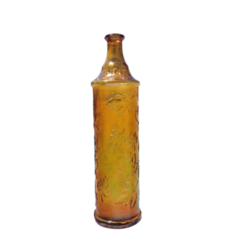 Empoli Italian Vintage Amber Leave Glass Decanter Genie Bottle