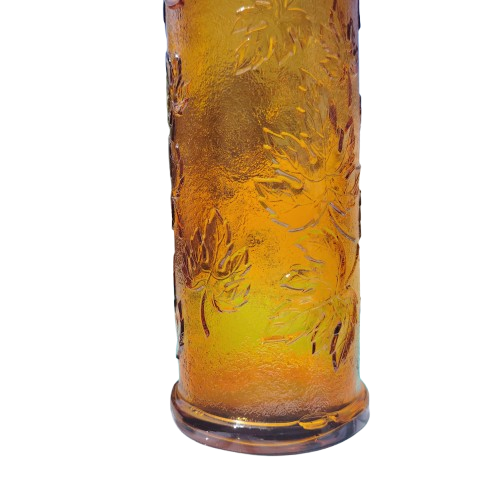 Empoli Italian Vintage Amber Leave Glass Decanter Genie Bottle