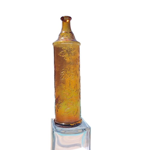 Empoli Italian Vintage Amber Leave Glass Decanter Genie Bottle