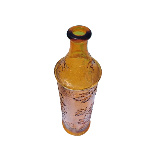 Empoli Italian Vintage Amber Leave Glass Decanter Genie Bottle
