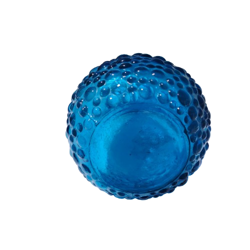 Empoli Italian Vintage Blue Hobnail Glass Decanter Genie Bottle