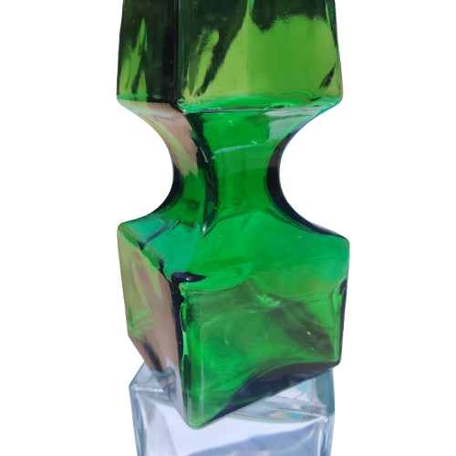 Tall Empoli Green Pyramid Shaped Bottle