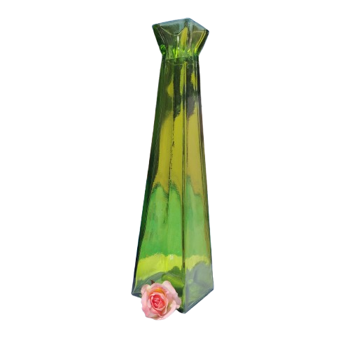 Tall Empoli Green Pyramid Shaped Vase