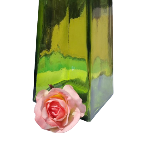 Tall Empoli Green Pyramid Shaped Vase