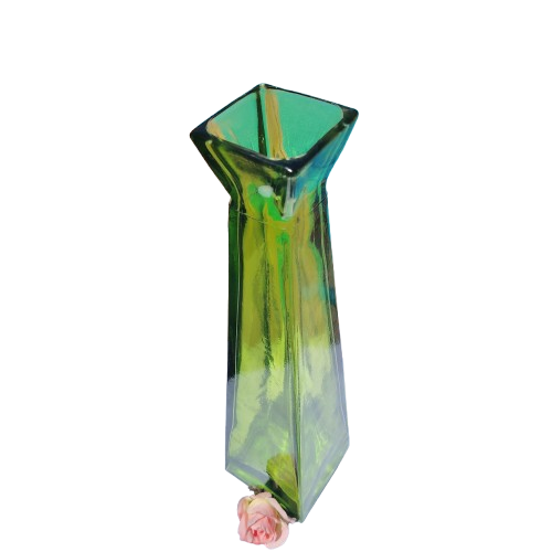 Tall Empoli Green Pyramid Shaped Vase