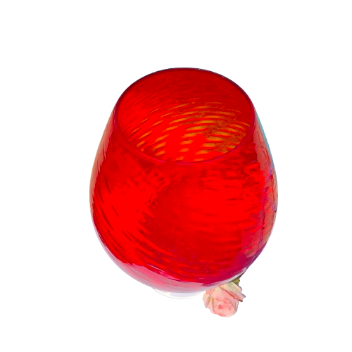 Huge Red Glass Empoli Vase Chalice,Italy 1960