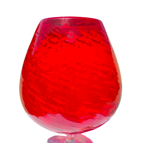 Huge Red Glass Empoli Vase Chalice,Italy 1960