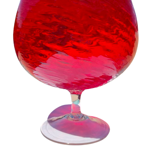 Huge Red Glass Empoli Vase Chalice,Italy 1960