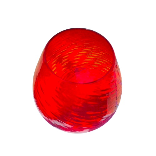 Huge Red Glass Empoli Vase Chalice,Italy 1960