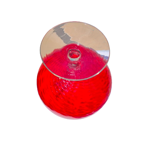 Huge Red Glass Empoli Vase Chalice,Italy 1960