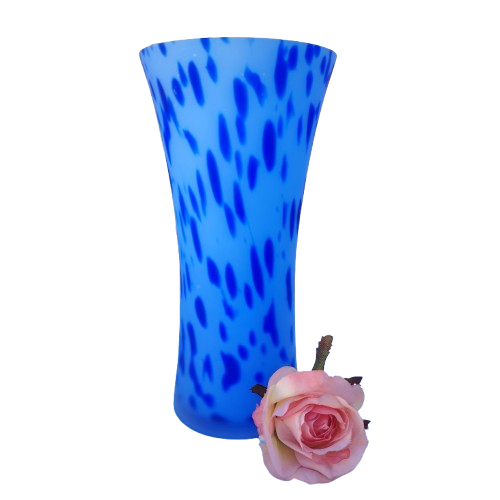Stunning Blue and White Studio Glass Vase