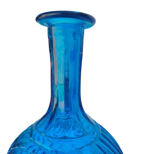 Vintage Empoli Blue Swirl Art Glass