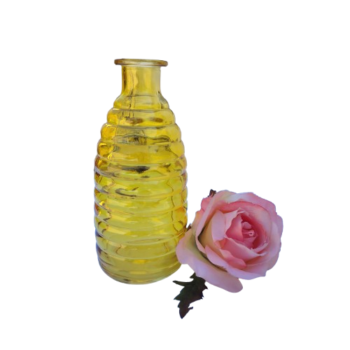 Beehive Shape Yellow Glass Vase Bottle