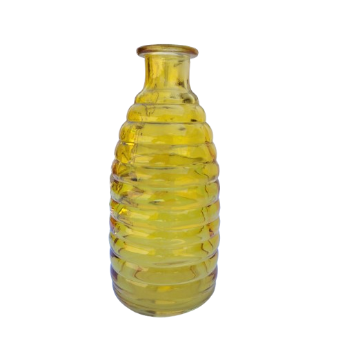 Beehive Shape Yellow Glass Vase Bottle