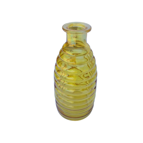 Beehive Shape Yellow Glass Vase Bottle