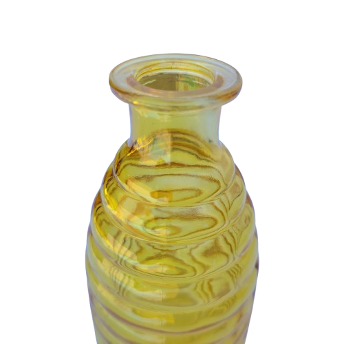 Beehive Shape Yellow Glass Vase Bottle