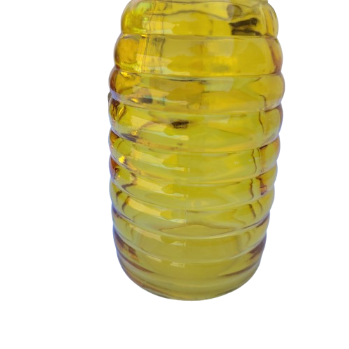 Beehive Shape Yellow Glass Vase Bottle