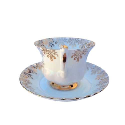 Royal Albert Happy Birthday Bone China Teacup & Saucer Gold Accents