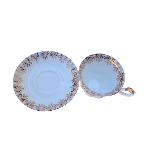 Royal Albert Happy Birthday Bone China Teacup & Saucer Gold Accents