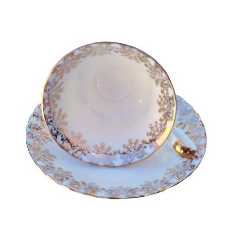 Royal Albert Happy Birthday Bone China Teacup & Saucer Gold Accents