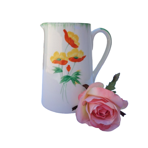Vintage English Hand Painted Jug Pitcher Vase