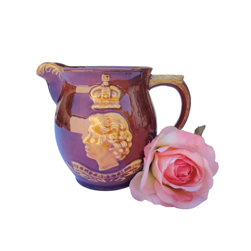 Vintage Dartmouth Pottery 1953 Queen Elizabeth Coronation Stoneware Creamer