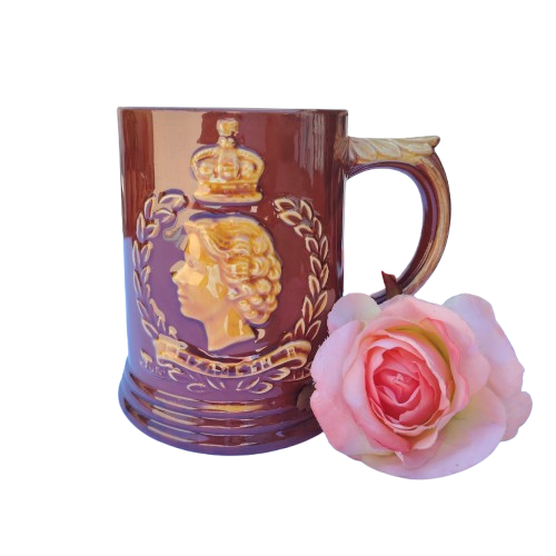 Vintage Dartmouth Pottery 1953 Queen Elizabeth Coronation Stoneware Tankard