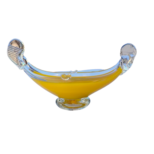 Murano Style Vintage Venetian Gondola Boat Blown Glass