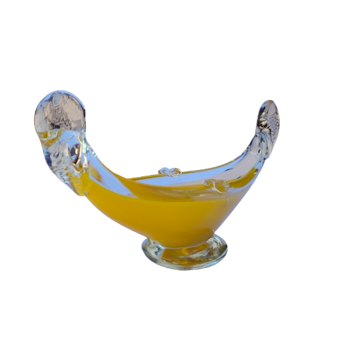 Murano Style Vintage Venetian Gondola Boat Blown Glass