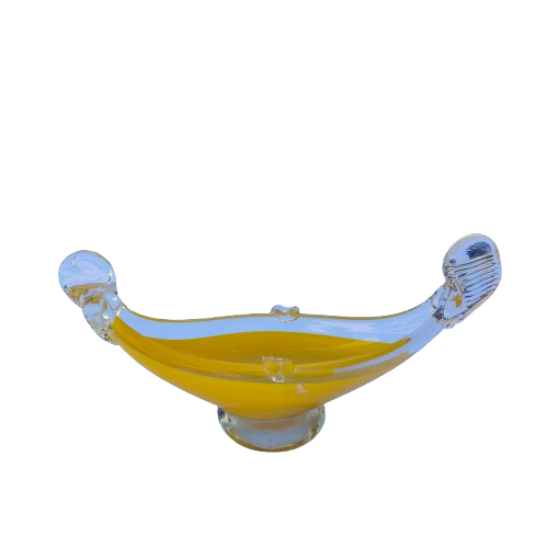 Murano Style Vintage Venetian Gondola Boat Blown Glass