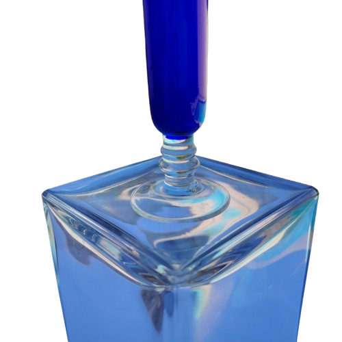 Tall Cobalt Blue White Interior Bud Vase