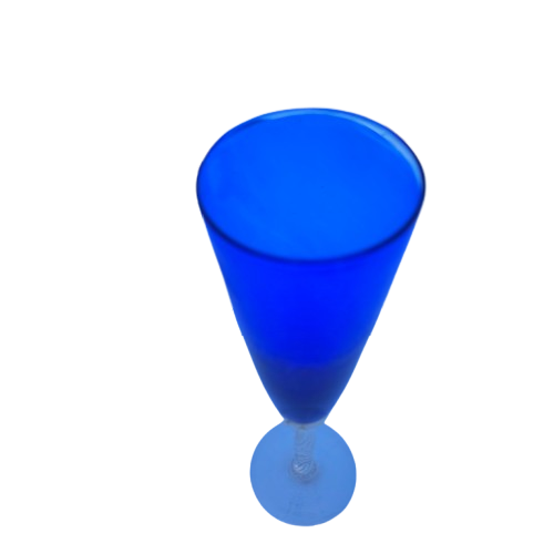 Tall Cobalt Blue Stemmed Crystal Glass Goblet