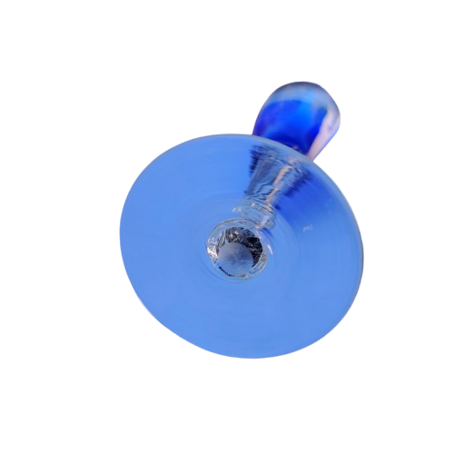 Tall Cobalt Blue Stemmed Crystal Glass Goblet