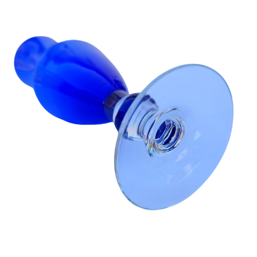 Blue and White Interior Hand Blown Vase
