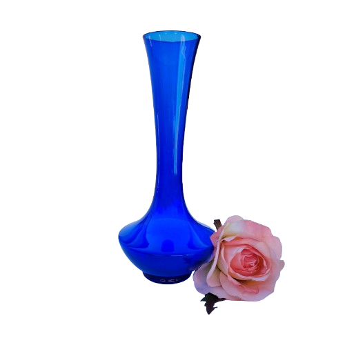 Cobalt Blue Hand Blown Glass Vase