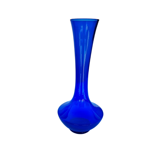 Cobalt Blue Hand Blown Glass Vase