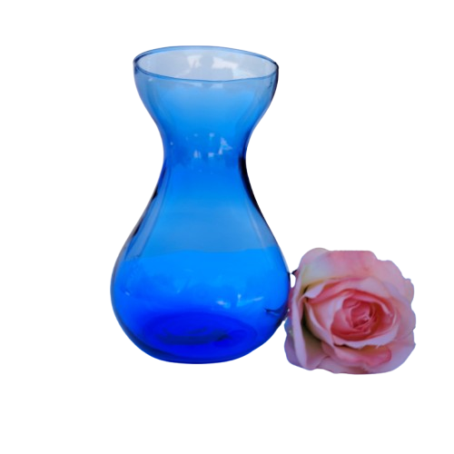 Cobalt Blue Hand Blown Glass Vase