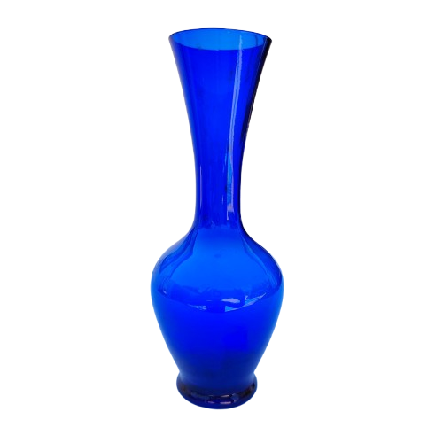 Cobalt Blue Hand Blown Glass Vase