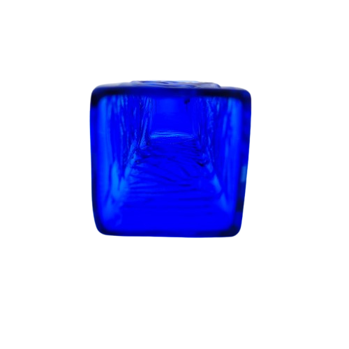 Textured Cobalt Blue Tubular Glass Mid Century Vase