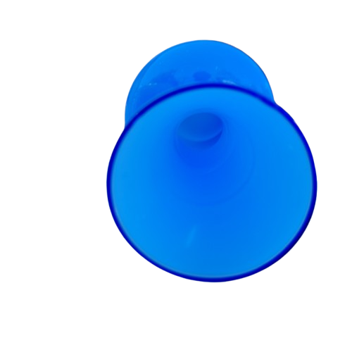 Blue Hand Blown Glass Vase White Interior