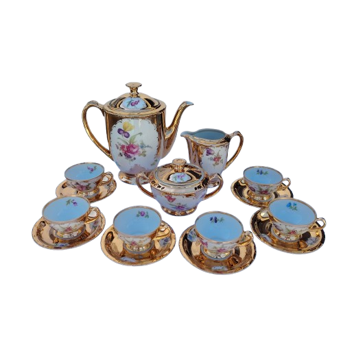 Schonwald Porcelain Factory Bavaria German Gold Tea Coffee Set