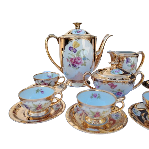 Schonwald Porcelain Factory Bavaria German Gold Tea Coffee Set