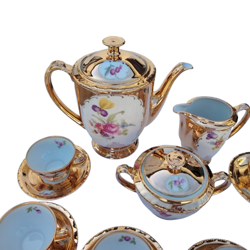 Schonwald Porcelain Factory Bavaria German Gold Tea Coffee Set