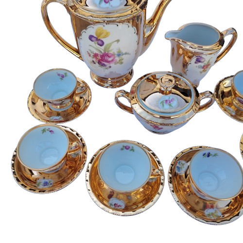Schonwald Porcelain Factory Bavaria German Gold Tea Coffee Set