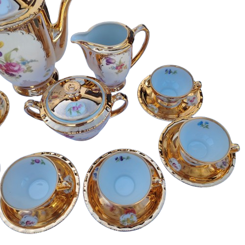 Schonwald Porcelain Factory Bavaria German Gold Tea Coffee Set